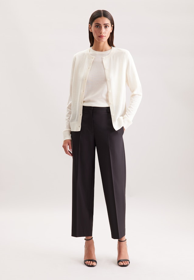 Leichter Strick Cardigan aus Wolle und Seide in Ecru |  Seidensticker Onlineshop