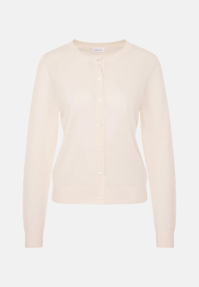 Leichter Strick Cardigan aus Wolle und Seide in Ecru |  Seidensticker Onlineshop