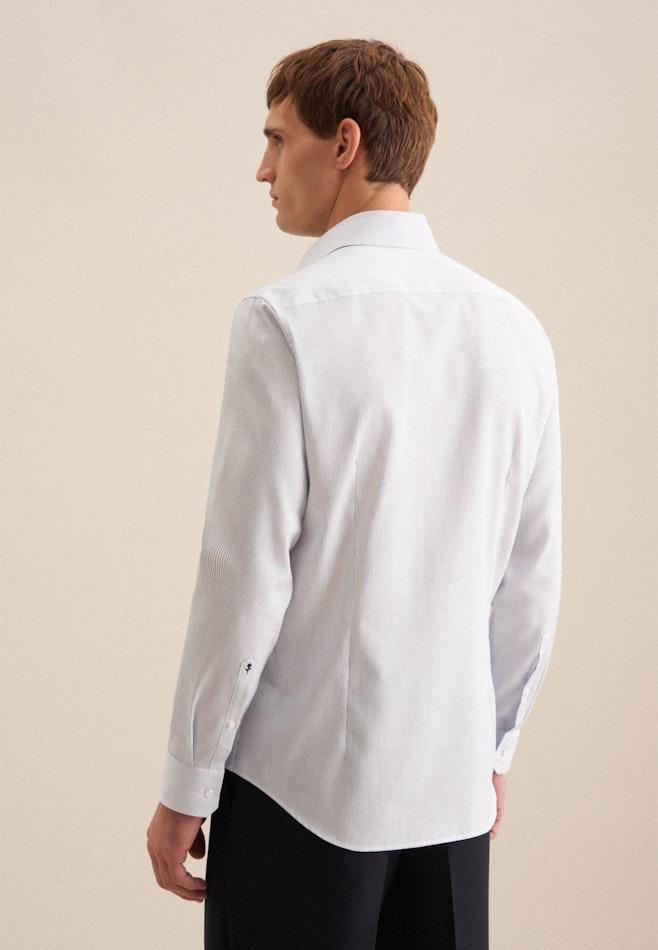 Slim Business Hemd Streifen in Mittelblau | Seidensticker Onlineshop