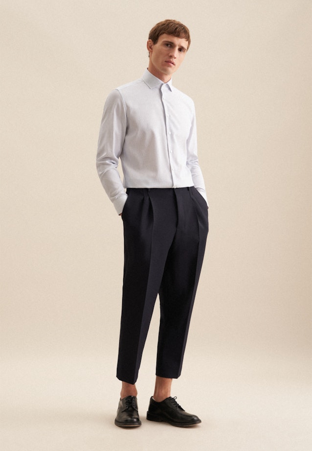 Slim Business Hemd Streifen in Mittelblau |  Seidensticker Onlineshop