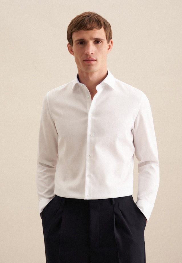 Slim Business Hemd Kleinmuster in Weiß |  Seidensticker Onlineshop