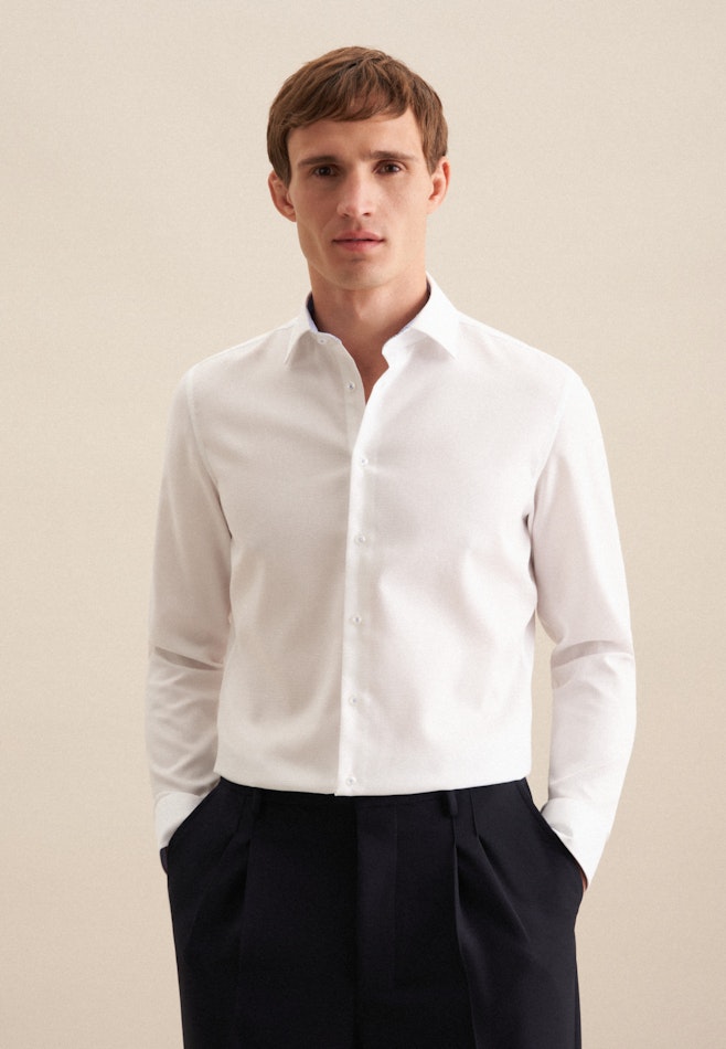 Slim Business Hemd Kleinmuster in Weiß | Seidensticker Onlineshop