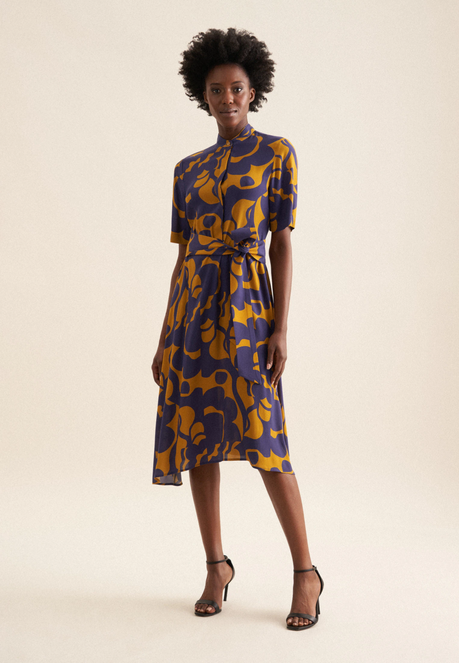 Kleid Geometrische Muster Gelb