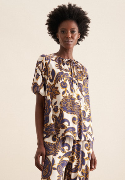 Shirt Blouse Paisley in Medium Blue |  Seidensticker Onlineshop