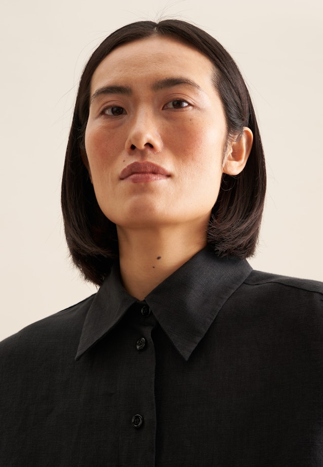 Longbluse Uni in Schwarz |  Seidensticker Onlineshop