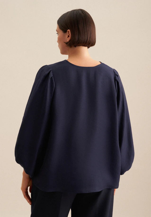 Shirtbluse Uni in Dunkelblau |  Seidensticker Onlineshop
