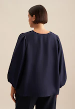 Shirtbluse Uni in Dunkelblau |  Seidensticker Onlineshop