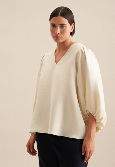 Shirtbluse Uni in Ecru |  Seidensticker Onlineshop