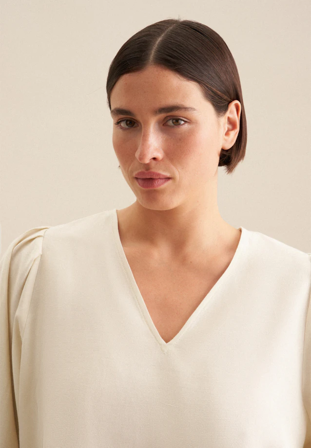 Shirtbluse Uni in Ecru |  Seidensticker Onlineshop