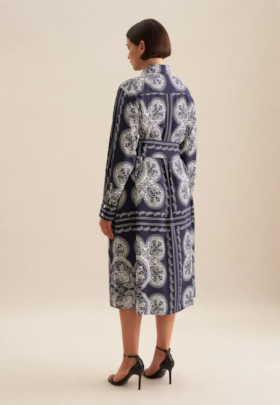 Kleid Tuchprint in Dunkelblau |  Seidensticker Onlineshop