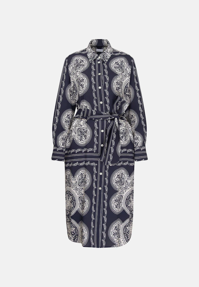 Kleid Tuchprint in Dunkelblau |  Seidensticker Onlineshop