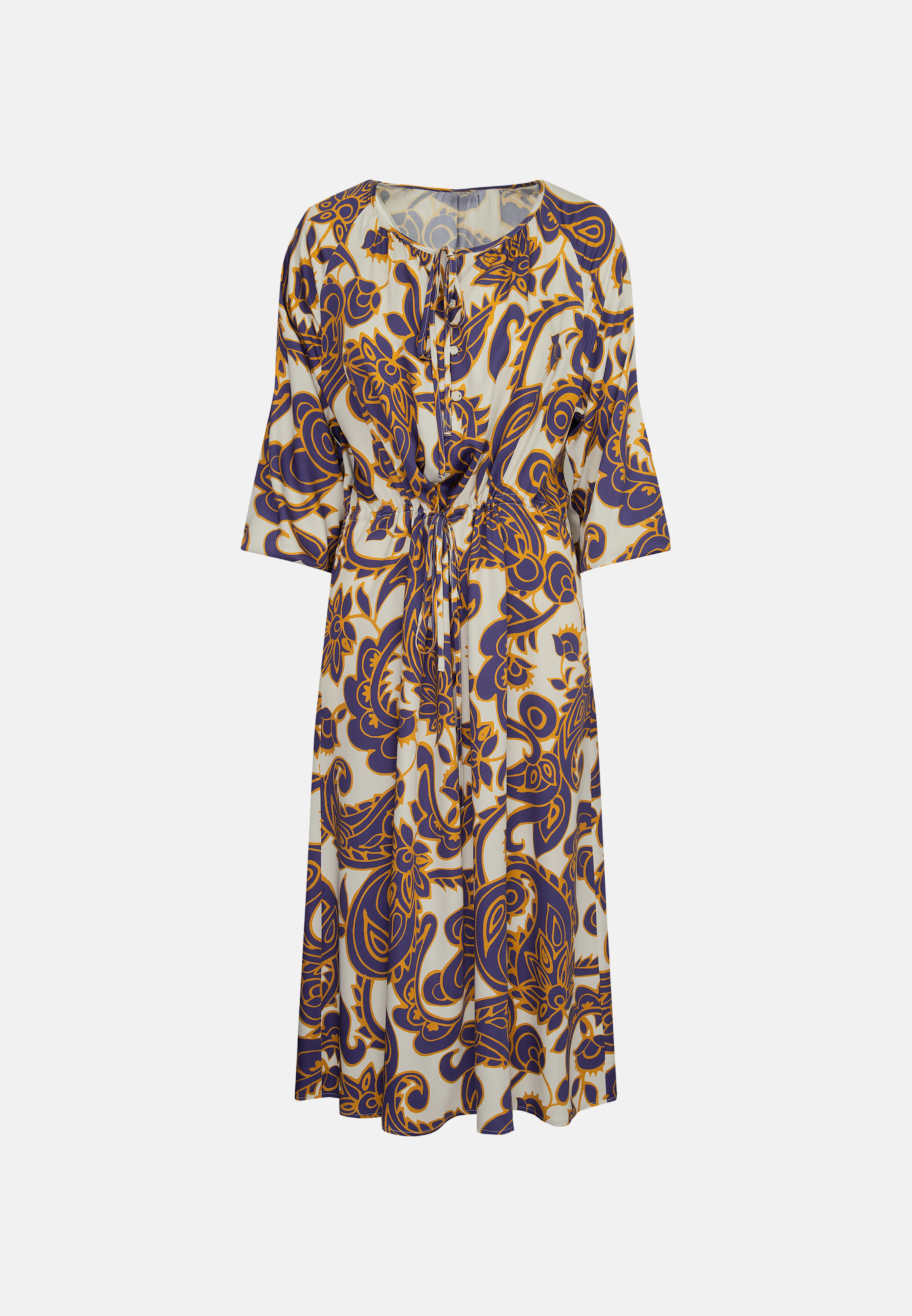 Women Dress Paisley medium blue | Seidensticker