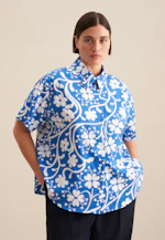 Hemdbluse Druck in Mittelblau |  Seidensticker Onlineshop