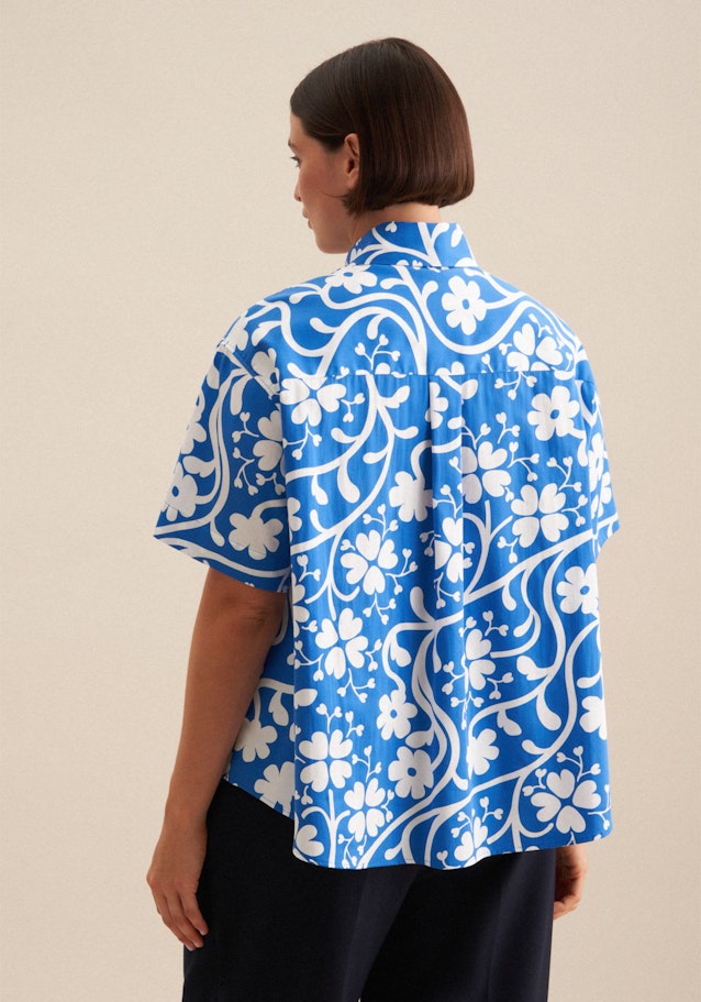 Hemdbluse Druck in Mittelblau | Seidensticker Onlineshop