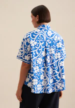 Hemdbluse Druck in Mittelblau |  Seidensticker Onlineshop