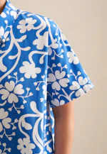 Hemdbluse Druck in Mittelblau |  Seidensticker Onlineshop