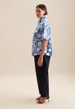 Hemdbluse Druck in Mittelblau |  Seidensticker Onlineshop