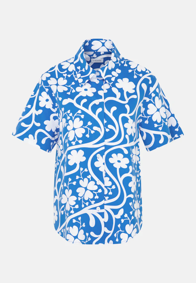 Hemdbluse Druck in Mittelblau |  Seidensticker Onlineshop