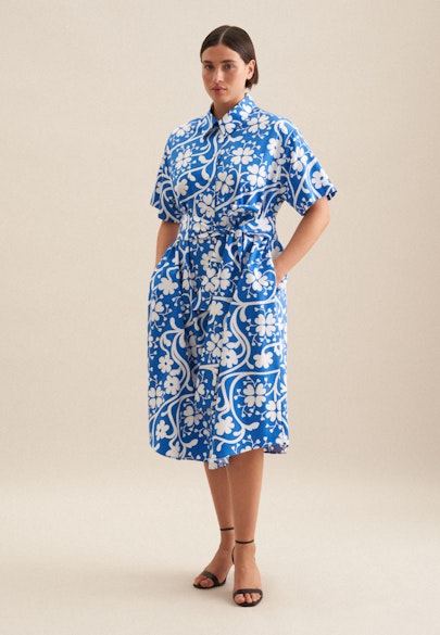 Kleid Druck in Mittelblau |  Seidensticker Onlineshop