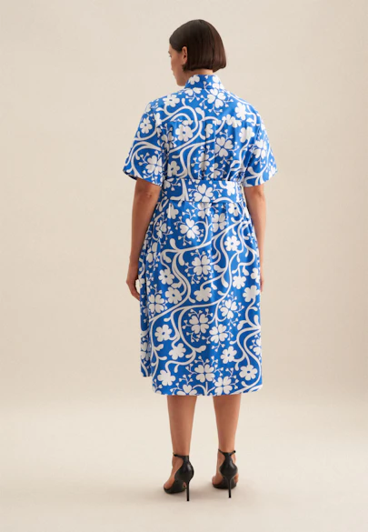 Kleid Druck in Mittelblau |  Seidensticker Onlineshop