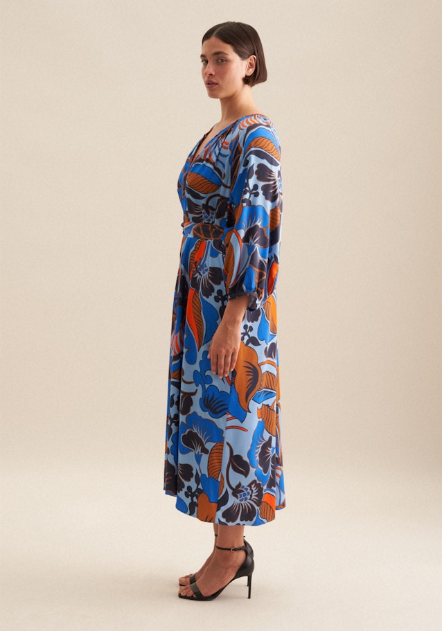 Kleid Floral in Mittelblau | Seidensticker Onlineshop
