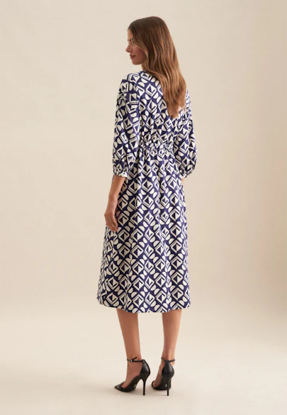 Dress Geometric patterns in Medium Blue |  Seidensticker Onlineshop