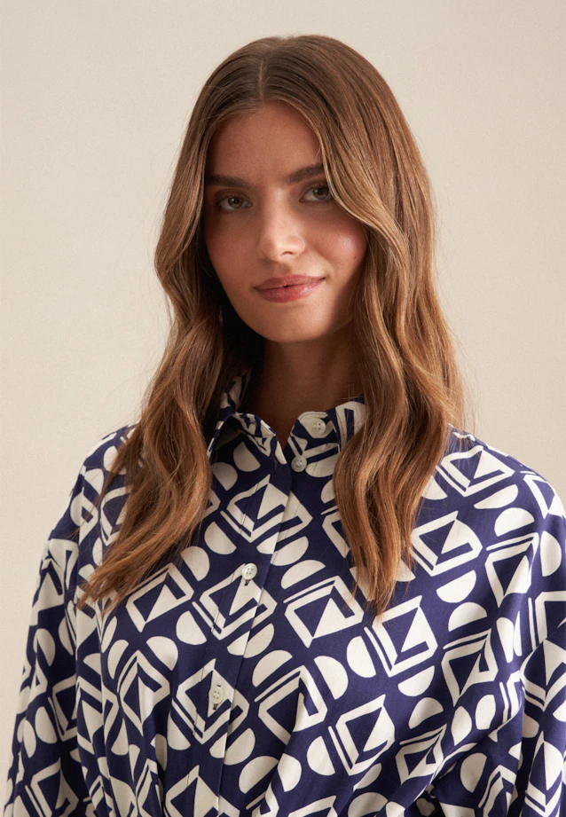 Dress Geometric patterns in Medium Blue |  Seidensticker Onlineshop