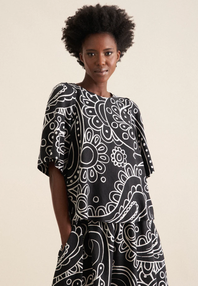 Chemisier Paisley in Noir |  Seidensticker Onlineshop