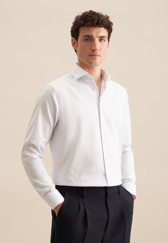 Regular Chemise Business A Rayures dans Bleu Clair | Boutique en ligne Seidensticker