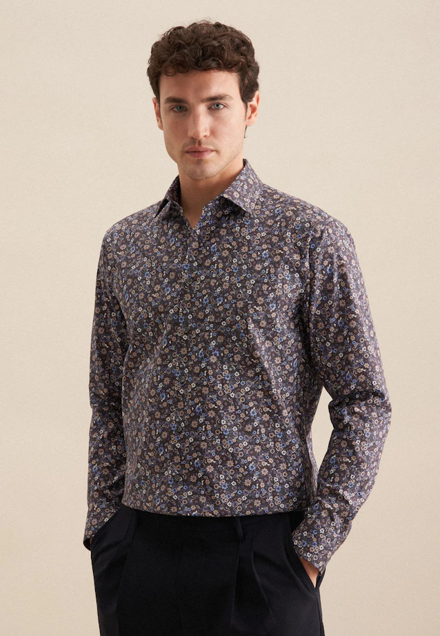 Regular Business Hemd Floral in Braun |  Seidensticker Onlineshop