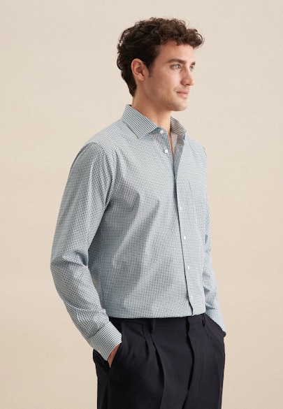 Regular Business Hemd Druck in Grün |  Seidensticker Onlineshop