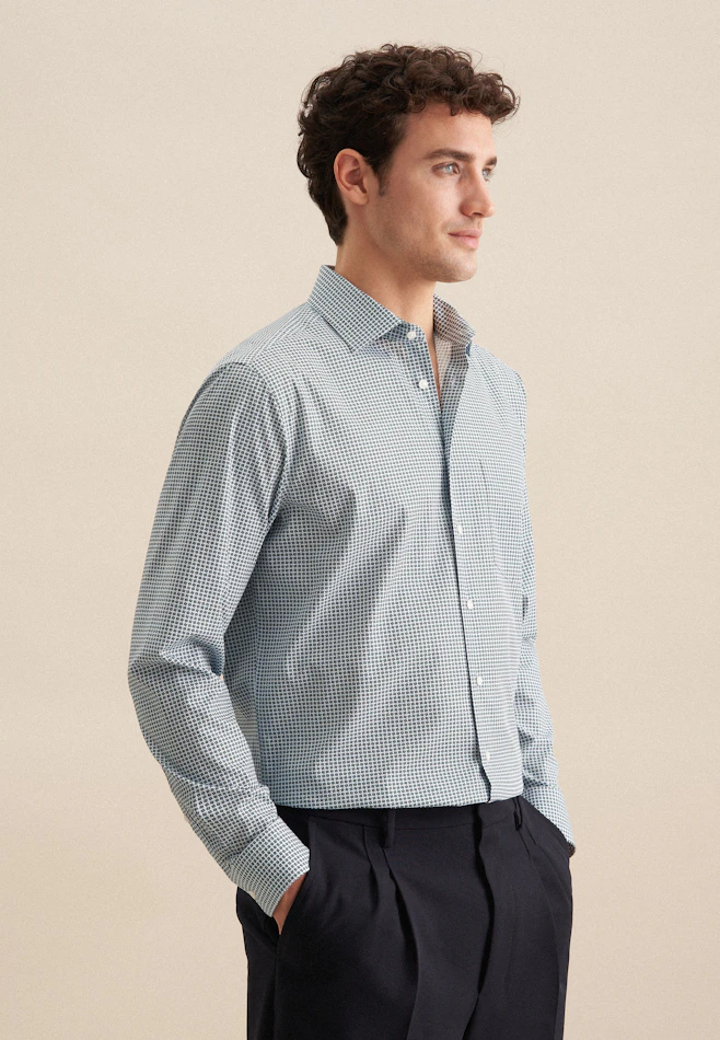 Regular Chemise d'affaires Imprimé dans Vert | Boutique en ligne Seidensticker