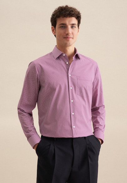 Regular Business Hemd Druck in Rosa/Pink |  Seidensticker Onlineshop