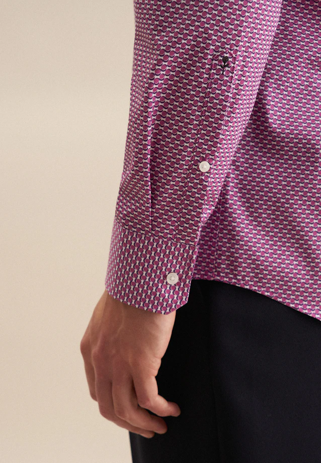 Regular Business Hemd Druck in Rosa/Pink |  Seidensticker Onlineshop