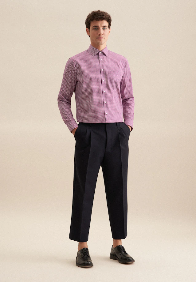 Regular Business Hemd Druck in Rosa/Pink |  Seidensticker Onlineshop