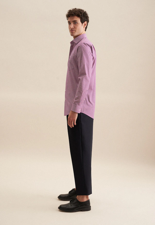 Regular Business Hemd Druck in Rosa/Pink |  Seidensticker Onlineshop