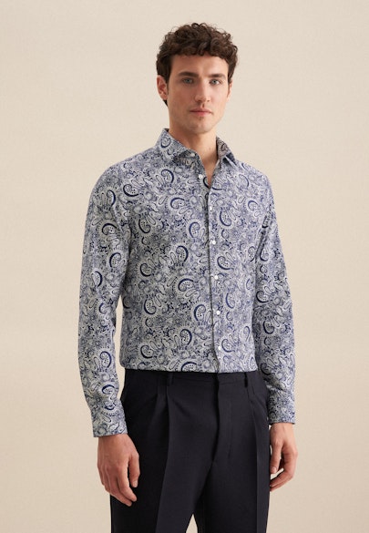 Slim Business shirt Print in Dark Blue |  Seidensticker Onlineshop