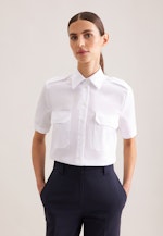 Slim Pilotenbluse Uni in Weiß |  Seidensticker Onlineshop