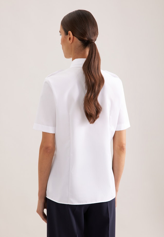 Slim Pilotenbluse Uni in Weiß |  Seidensticker Onlineshop