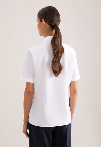 Pilotenbluse Uni in Weiß |  Seidensticker Onlineshop