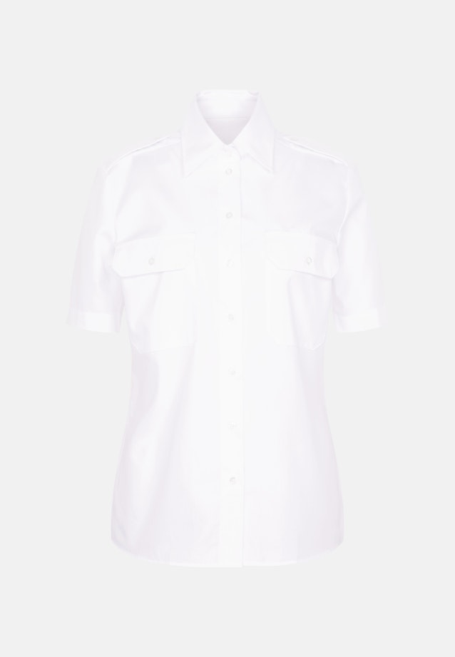 Slim Pilotenbluse Uni in Weiß |  Seidensticker Onlineshop