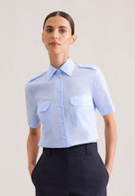 Slim Pilotenbluse Uni in Hellblau |  Seidensticker Onlineshop