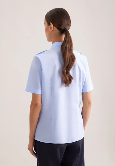 Slim Pilot Blouse Uni in Medium Blue |  Seidensticker Onlineshop