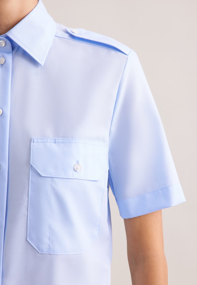 Slim Pilotenbluse Uni in Hellblau |  Seidensticker Onlineshop