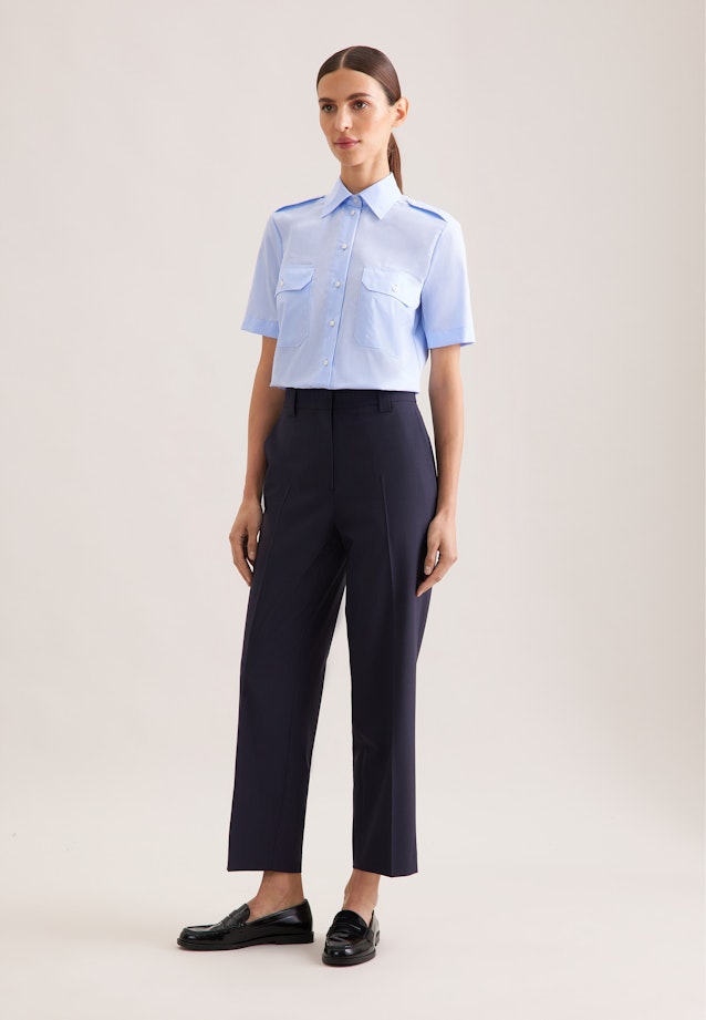 Slim Pilotenbluse Uni in Hellblau |  Seidensticker Onlineshop