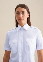 Hemdbluse Uni in Mittelblau |  Seidensticker Onlineshop