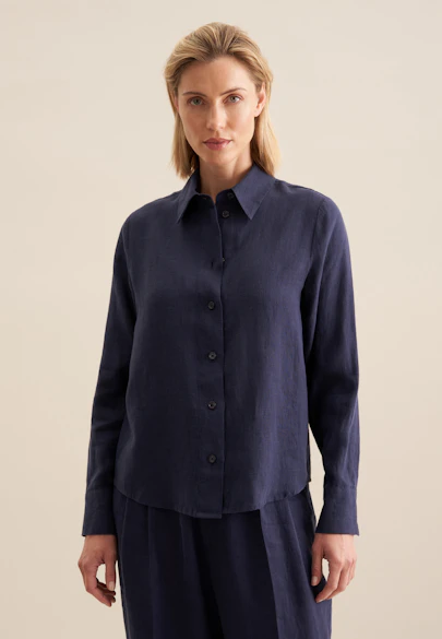 Hemdbluse Uni in Dunkelblau |  Seidensticker Onlineshop