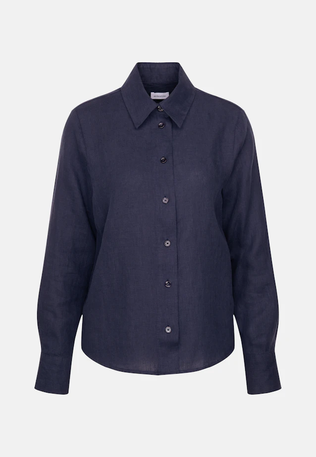 Chemisier chemise Uni in Bleu Foncé |  Seidensticker Onlineshop