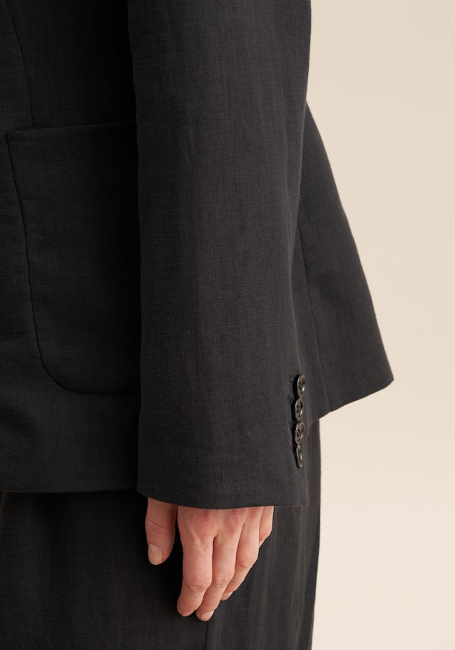 Regular Veste Uni in Noir | Seidensticker Onlineshop