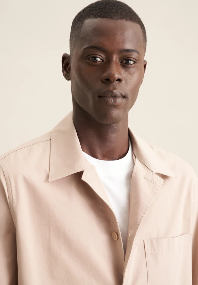 Regular Overshirt Uni in Braun |  Seidensticker Onlineshop